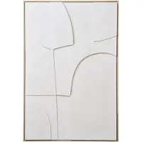 House Nordic Madeline seinäkoriste relieffi NO 2,60 kehys 60x90cm valkoinen.