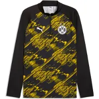 Puma Dortmund Harjoituspaita Pre Match 1/4 Vetoketju - Musta/nopeampi Keltainen - , koko Small