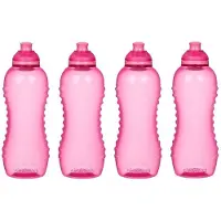 Sistema 460ml Squeeze Bottle Pink 4 Pack