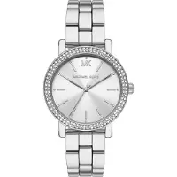 Michael Kors Analoginen kello 'Corey' hopea / valkoinen
