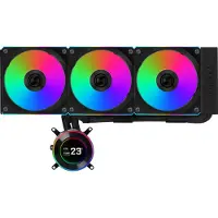Lian Li Hydroshift II LCD-C 360CL, 360mm AIO-nestejäähdytysratkaisu prosessorille, musta