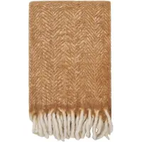 House Nordic Jorun - Plaid, Wool Mix, Tan, 130X170 Cm - Beige - 170X130CM