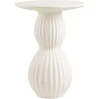 Ebuy24 Fie - Side Table, Fiberclay, White, Ø40X55 Cm - Cream - 40X40X55CM