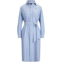Ralph Lauren for woman. 211928804002 Cotton shirt dress with blue belt (46), Casual, Long sleeve