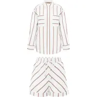 Imily Bela Pyjamashortsit oliivi / valkoinen