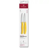 Victorinox Swiss Classic 6.7698.2C1 Straight/Wavy, Yellow, set of 2 vegetable knives, 8 cm