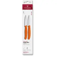 Victorinox Swiss Classic kuorimaveitsisetti 8 cm 2-pakkaus, oranssi