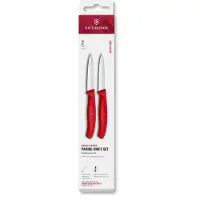 Victorinox Swiss Classic 6.7691.2C1 Straight/Wavy, Red, set of 2 vegetable knives, 8 cm