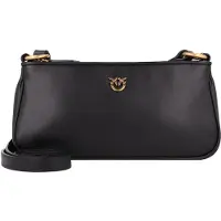 Pinko Half Moon Crossbody-laukku Nahka 23 cm Musta