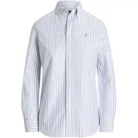 Ralph Lauren for woman. 211941508001 Oxford Slim stretch shirt with stripes white, blue (36), Casual, Cotton, Classic, Long sleeve