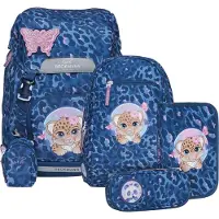 Beckmann Koululaukkusetti - Classic+ - Cheetah - Tummansininen - - OneSize - Koulureput