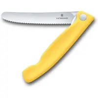 Victorinox Swiss Classic sahalaitainen taittoveitsi 11 cm, keltainen