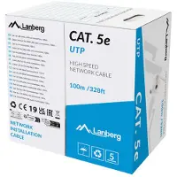 Lanberg LCU5-11CU-0100-S, 100 m, Cat.5/Cat.5e, U/UTP (UTP), Harmaa
