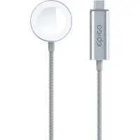 EPICO USB-C -pikalatauslaite Apple Watchille magneettikiinnityksellä 1.2m - hopea