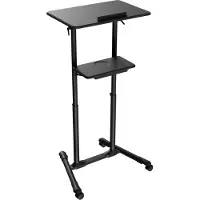 Gembird TVS-DESK-01-BK, musta, 20 kg, 1110 - 1345 mm, MDF-levy, Suorakaiteen muotoinen, 530 mm
