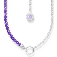 Thomas Sabo Charm Club Charmista violet purple stone beads silver kaulakoru KE2190-007-13-L45v