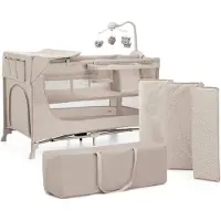 Kinderkraft JOY 2 Matkasänky + Lisätarvikkeita, Beige