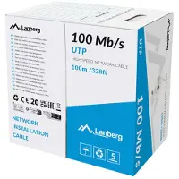 Lanberg LCU5-10CC-0100-S, 100 m, U/UTP (UTP), Harmaa