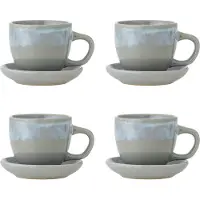 Bloomingville Brenta muki ja aluslautanen 4-pack Sininen