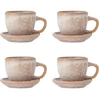 Bloomingville Brenta muki ja aluslautanen 4-pack Ruusu
