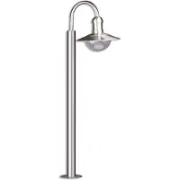 LINDBY pylväsvalaisin Damion, 140 cm, ruostumaton teräs, E27, IP44 DAMION , himmennettävä, Alumiini/harmaa/sinkki, Ruostumaton teräs, Moderni