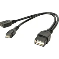 Gembird A-OTG-AFBM-04, 0,15 m, Micro-USB B, USB A, Musta