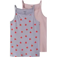 Name it Strap Top Lavender Hearts Hihaton Pyjamapaita 2 Yksiköt