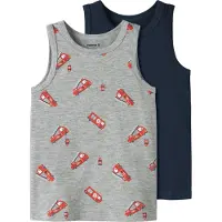Name it Nmmtank Top 2P Grey Firetruck Noos - Grey - 86