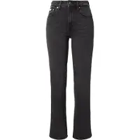 Calvin Klein Jeans Farkut 'Whiskered High Rise Straight Black' musta denim