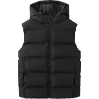 Mango Quilted Gilet With Hood - Black - 11-12