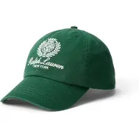 Ralph Lauren Crest-Embroidered Twill Ball Cap - Green - ONE SIZE