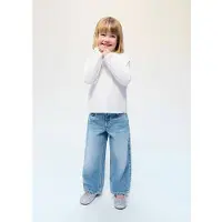 Mango Wide Leg Long Jeans - Blue - 3-4