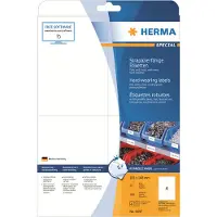 Herma 4697, Valkoinen, Itse kiinnittyvä tulostintarra, A4, Laser, Kiinteä, Matta
