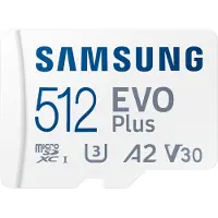 Samsung EVO Plus MB-MC512SA - Flash-muistikortti (microSDXC-SD-sovitin mukana) - 512 GB
