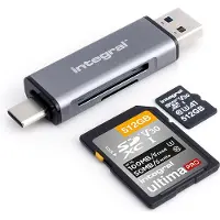 Integral SD / microSD muistikortinlukija USB-C ja USB-A