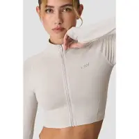 ICANIWILL Define Seamless Cropped Zip Jacket Light Dusty Beige