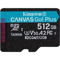 Kingston 512 GB CANVAS GO PLUS GEN4 MICROSD, A2, U3, V30 (200R/160W) (SDCG4/512GBSP)