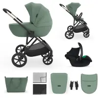 Kinderkraft Prime 3 3-in-1 Yhdistelmävaunut, Dark Green