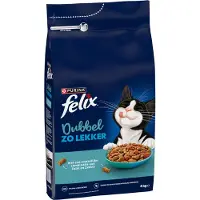Felix 2x4 kg Doubly Delicious lohi & merikala Latz kissan kuivaruoka