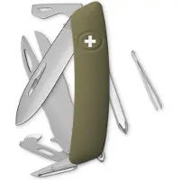Swiza D08 R AM, KNR.0126.1050, Olive, Swiss pocket knife, 8 tools