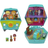 Mattel Micro Dolls And Playset, Scooby Doo Partnership Compact With Scooby And Velma, Toy Car - Blue - ONE SIZE