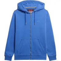 Superdry for man. M2014128A Hooded sweatshirt with zip and essential blue logo (M), Casual, Cotton