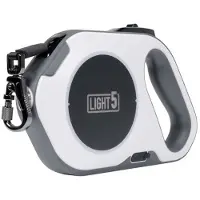LIGHT5 Talutushihna Doggo Led Leash, 5 m, Valkoinen