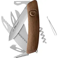 Swiza D09 R AM, KNR.0136.6300, Walnut, Swiss pocket knife, 9 tools