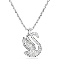 Swarovski Ketju 'Swan' hopea / läpinäkyvä