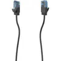 Hama Cable Network CAT6a Slim U/UTP 0.25m Black verkkokaapeli