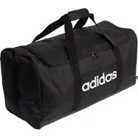 Adidas Urheilukassi 'Linear Duffel' musta / valkoinen