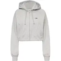 ICANIWILL Everyday Cropped Zipper Hoodie Light Grey Melange