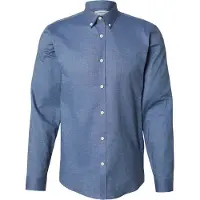 Lindbergh Yarn Dyed Oxford Superflex Shirt L/S - Blue - S