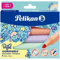 Pelikan Colorella Pastell, 6 väriä, Monivärinen, Pastelli, Pyöreä pää, 1 mm, 3 mm, Monivärinen (818063)